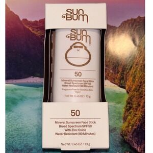 Sun Bum Mineral Sunscreen Face Stick SPF 50 Zinc Oxide Fragrance Free 0.45oz NEW